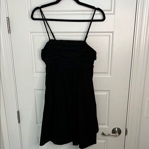 Black Pleated Mini Dress